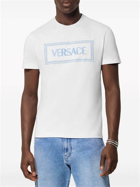 Versace: White 90's Logo T